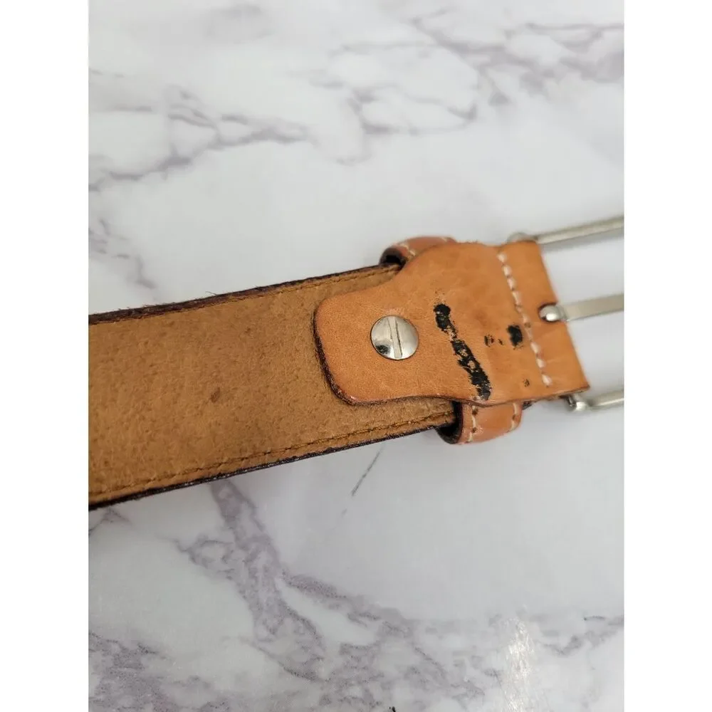 GP & Max Italian Tan Leather Men's Belt